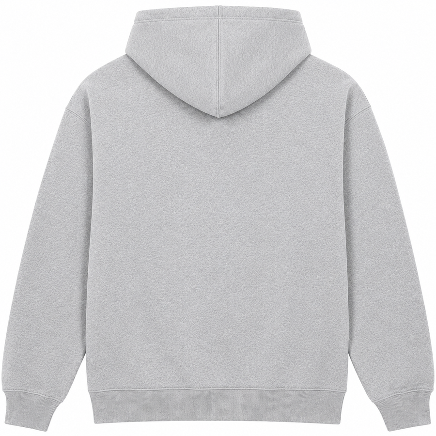 Custom Printed Adult Unisex Hoodie — Design Your Own Heather Grey Back
