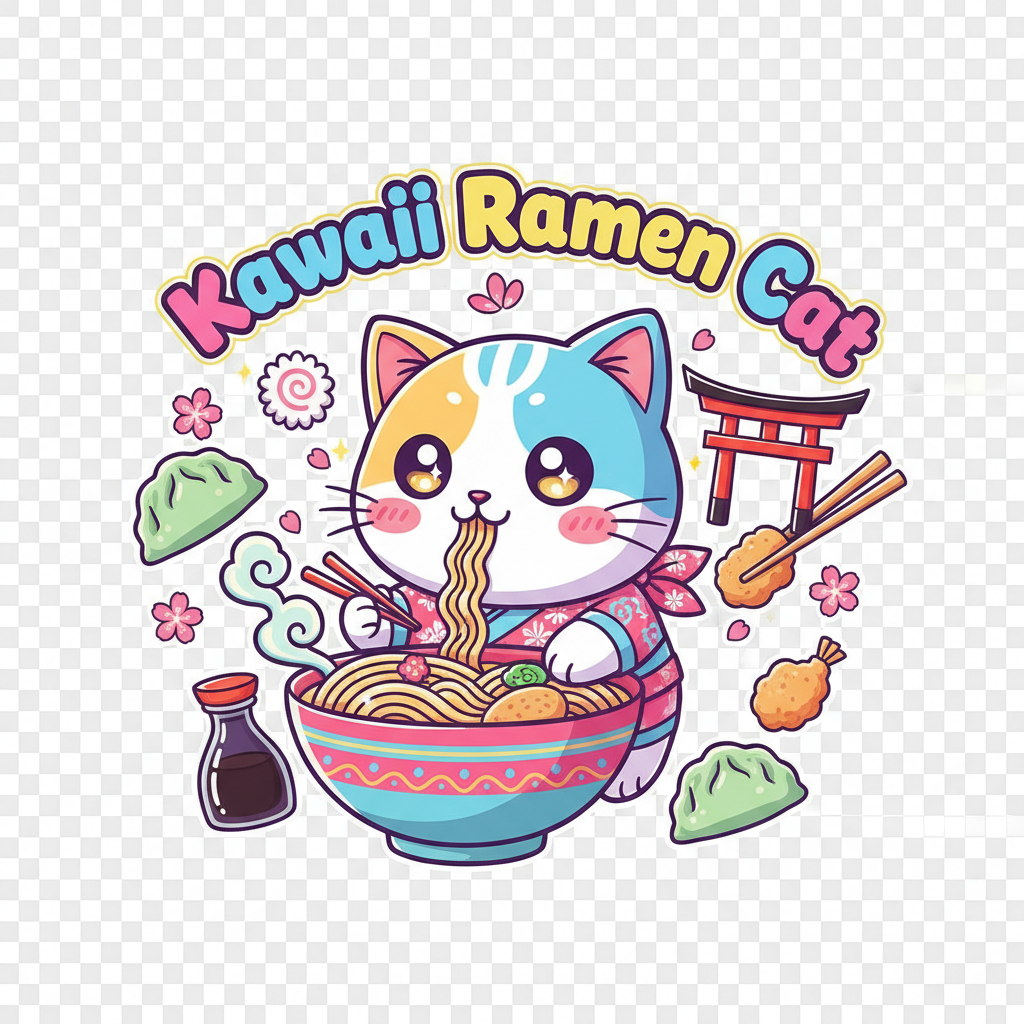 Kawaii Ramen Cat